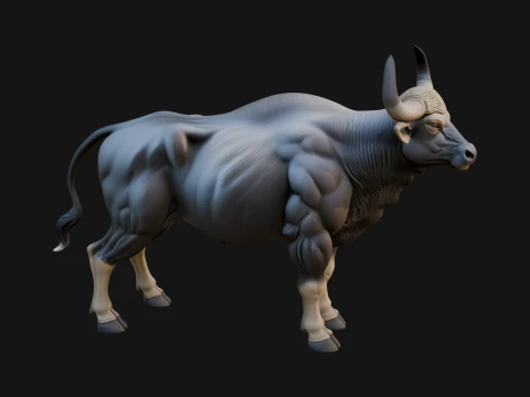 水牛像のデザイン 12 - 3D プリント モデル 3Dプリントモデル