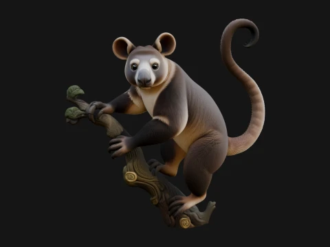 Tree Possum Statue Design 4 - 3D Print Model 3D Print Model