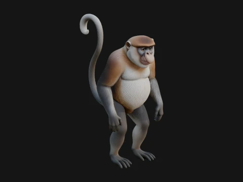Monkey Statue Design 21 - 3D Print Model 3Dプリントモデル