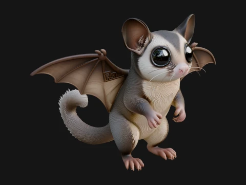 Sugar Glider Statue Design 2 - 3D Print Model 3D Print Model