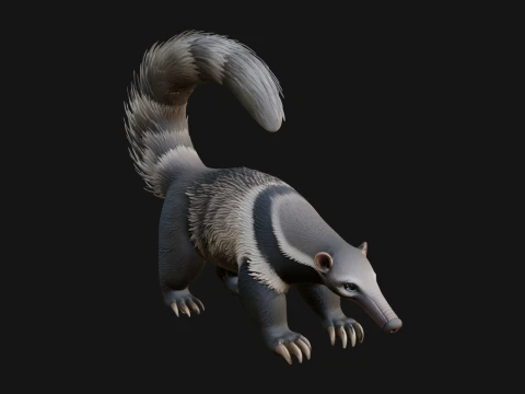 Anteater Statue Design 7 - 3D Print Model Modello di stampa 3D