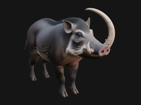 Wild Boar Statue Design 11 - 3D Print Model 3D Print Model