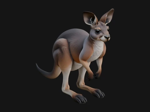 Kangaroo Statue Design 6 - 3D Print Model 3D Print Model