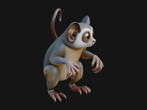 Tarsier Statue Design 5 - 3D Print Model 3D 프린트 모델