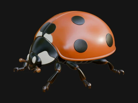 Ladybug Beetle Statue Design 3 - 3D Print Model Modelo de Impressão 3D