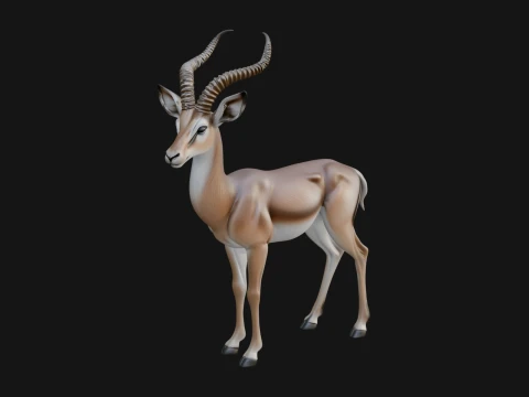 Gazelle Statue Design 32 - 3D Print Model 3D Druckmodell