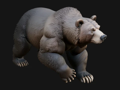 Brown Bear Statue Design 6 - 3D Print Model Model do druku 3D
