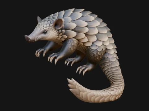 Pangolin Statue Design 6 - 3D Print Model 3D Druckmodell