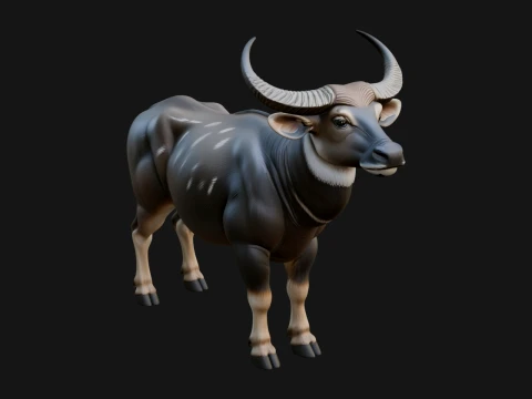 Wildebeest Statue Design 4 - 3D Print Model 3D Print Model
