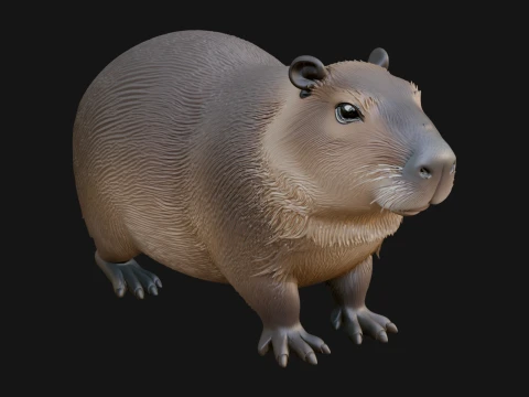 Capybara Statue Design 3 - 3D Print Model Modelo de Impressão 3D