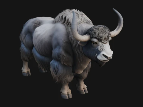 Musk Ox Statue Design 6 - 3D Print Model 3Dプリントモデル
