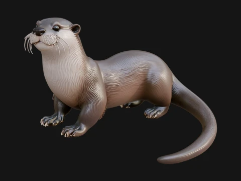 River Otter Statue Design 5 - 3D Print Model 3D printmodel