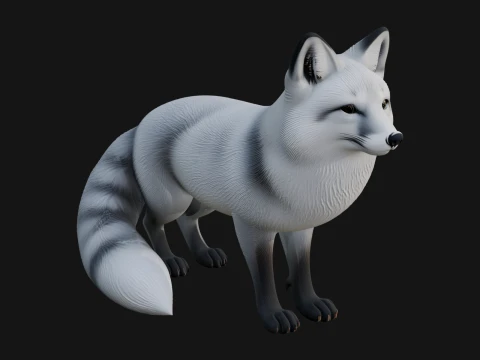Arctic Fox Statue Design 1 - 3D Print Model 3D Print Model
