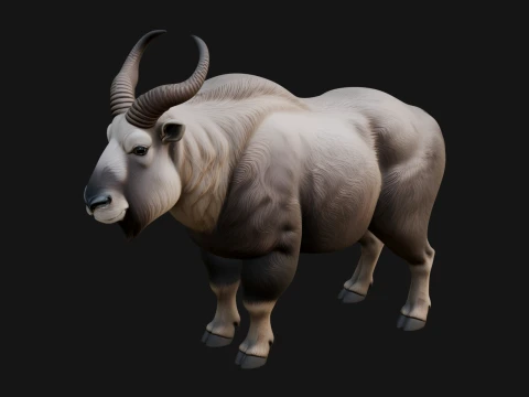 Musk Ox Statue Design 7 - 3D Print Model Modèles 3D en vedette