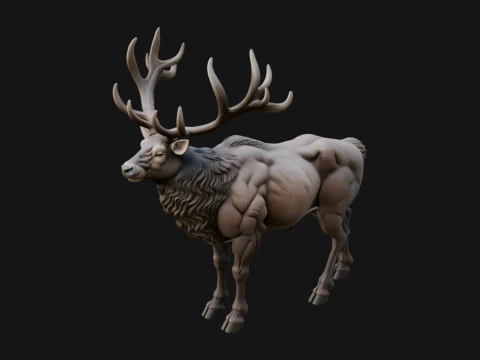 クワガタ鹿像のデザイン 16 - 3D プリント モデル 3Dプリントモデル