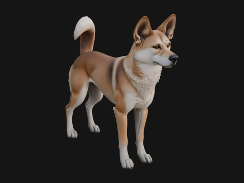 Dingo Dog Statue Design 3 - 3D Print Model 3D Print Model