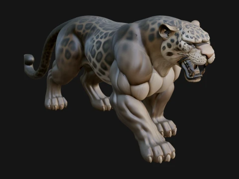 Jaguar Statue Design 5 - 3D Print Model 3D 프린트 모델