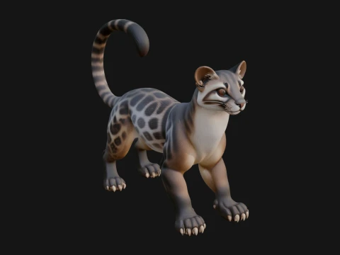 Ocelot Cat Statue Design 11 - 3D Print Model 3D 프린트 모델