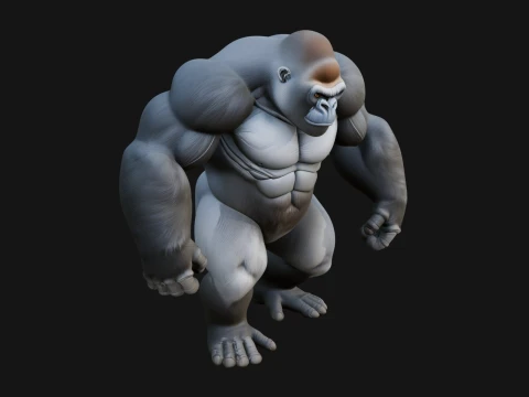 Gorilla Statue Design 4 - 3D Print Model 3D Print Model