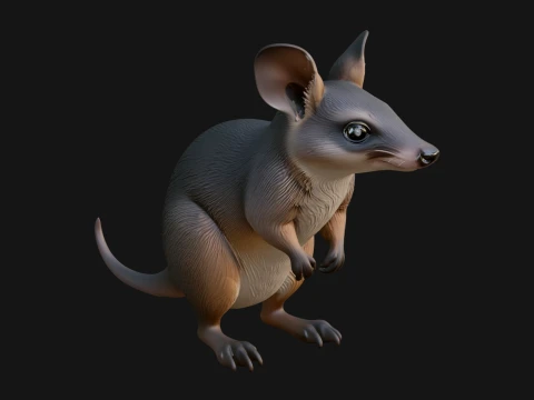Bandicoot Statue Design 7 - 3D Print Model Model do druku 3D