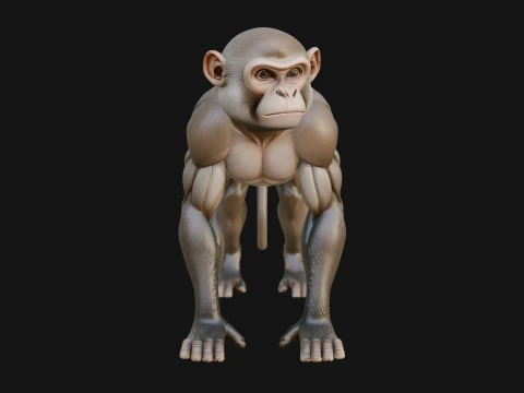 Monkey Statue Design 26 - 3D Print Model 3D Print Model