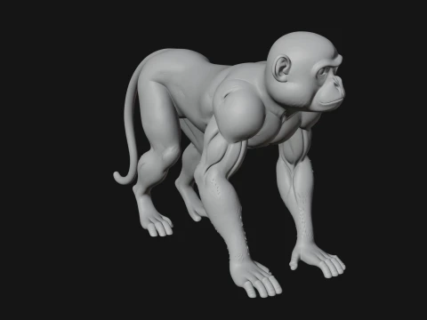 Monkey Statue Design 26 - 3D Print Model 3D Print Model