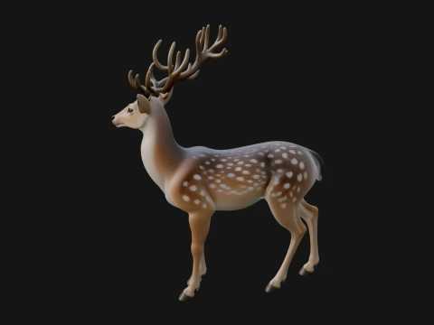 Stag Deer Statue Design 17 - 3D Print Model Model do druku 3D