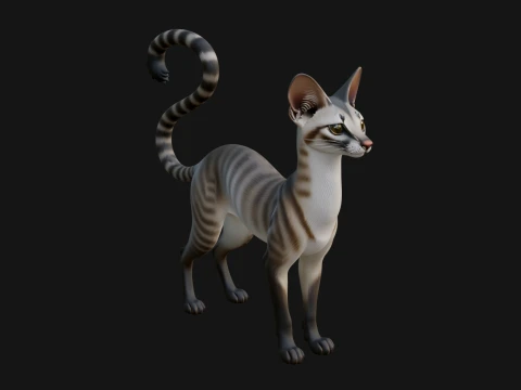 Jungle Cat Statue Design 5 - 3D Print Model 3D 프린트 모델