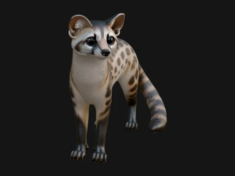 Civet Cat Statue Design 6 - 3D Print Model 3D 프린트 모델