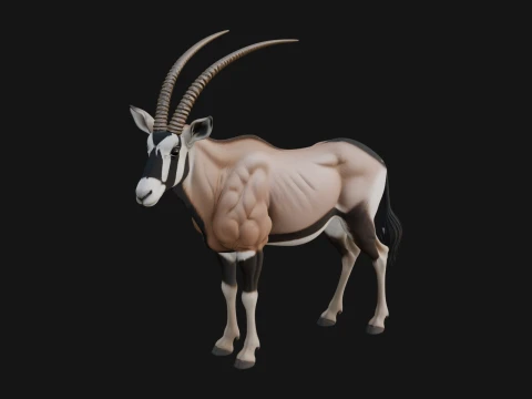 Oryx Antelope Statue Design 5 - 3D Print Model 3D Druckmodell