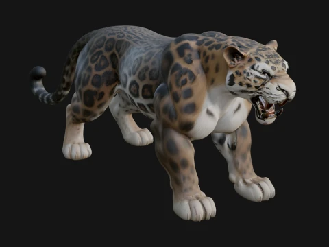 Clouded Leopard Statue Design 2 - 3D Print Model 3D 프린트 모델