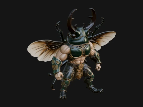 Beast Warrior Statue Design 4 - 3D Print Model 3D Print Model