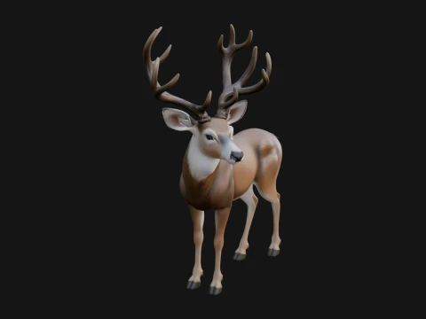 Stag Deer Statue Design 18 - 3D Print Model 3D printmodel