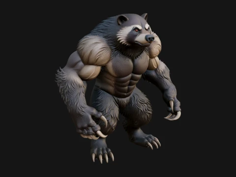 Beast Warrior Statue Design 5 - 3D Print Model 3D Print Model