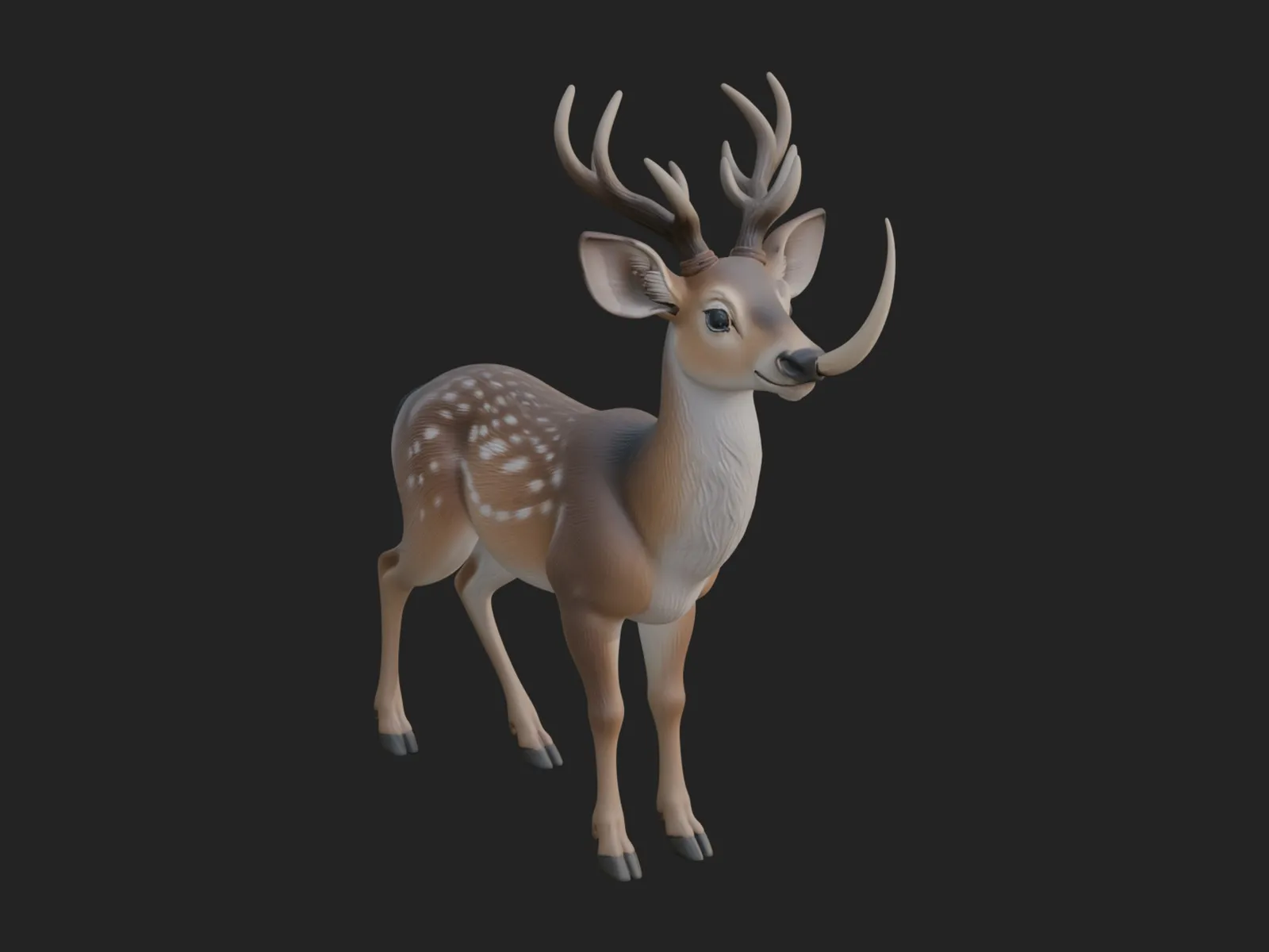 Stag Deer Statue Design 19 - 3D Print Model 3D Print Model .c4d .max .obj .3ds .fbx .stl .blend 