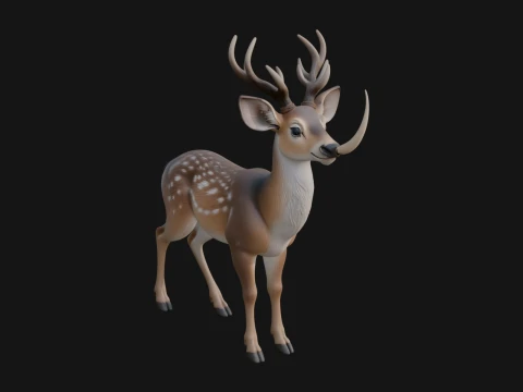 Stag Deer Statue Design 19 - 3D Print Model 3D 프린트 모델