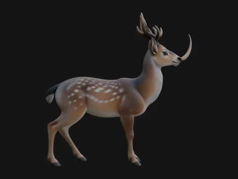 Stag Deer Statue Design 19 - 3D Print Model 3D Print Model