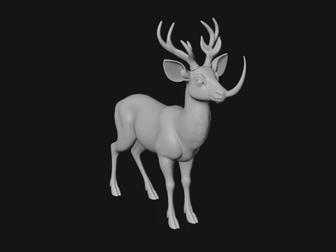 Stag Deer Statue Design 19 - 3D Print Model 3D Print Model