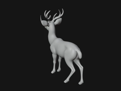 Stag Deer Statue Design 19 - 3D Print Model 3D Print Model