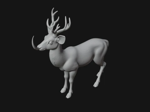 Stag Deer Statue Design 19 - 3D Print Model 3D Print Model