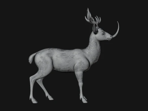 Stag Deer Statue Design 19 - 3D Print Model 3D Print Model