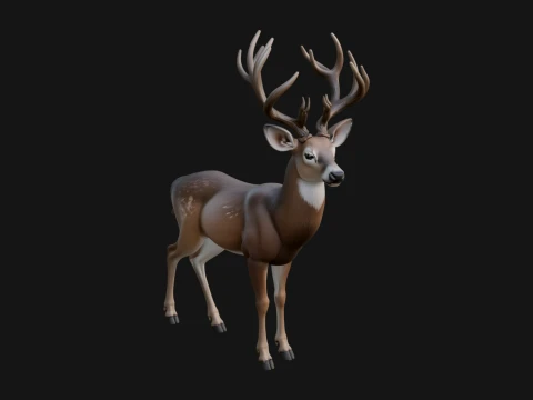 Stag Deer Statue Design 20 - 3D Print Model Model do druku 3D