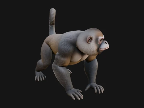 Baboon Statue Design 10 - 3D Print Model Model do druku 3D