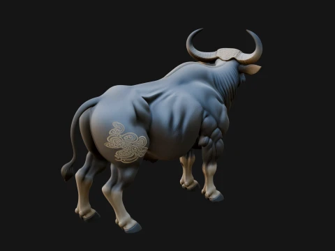 Water Buffalo Statue Design 14 - 3D Print Model 3D Print Model