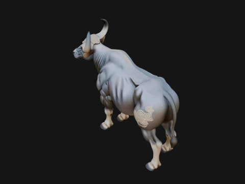 Water Buffalo Statue Design 14 - 3D Print Model 3D Print Model