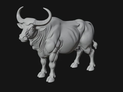 Water Buffalo Statue Design 14 - 3D Print Model 3D Print Model