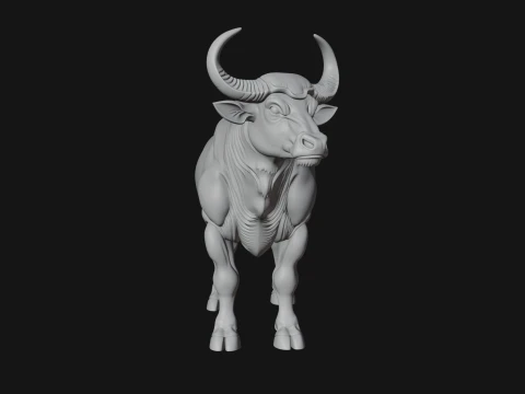 Water Buffalo Statue Design 14 - 3D Print Model 3D Print Model