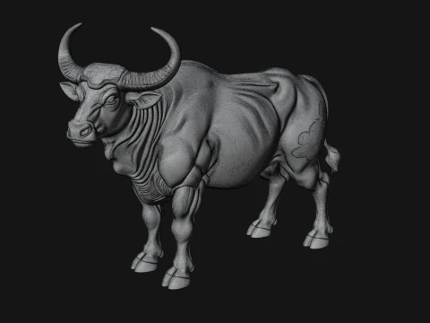Water Buffalo Statue Design 14 - 3D Print Model 3D Print Model