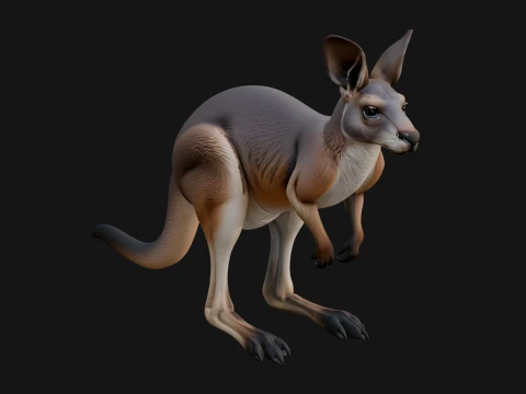 Kangaroo Statue Design 7 - 3D Print Model 3D Print Model