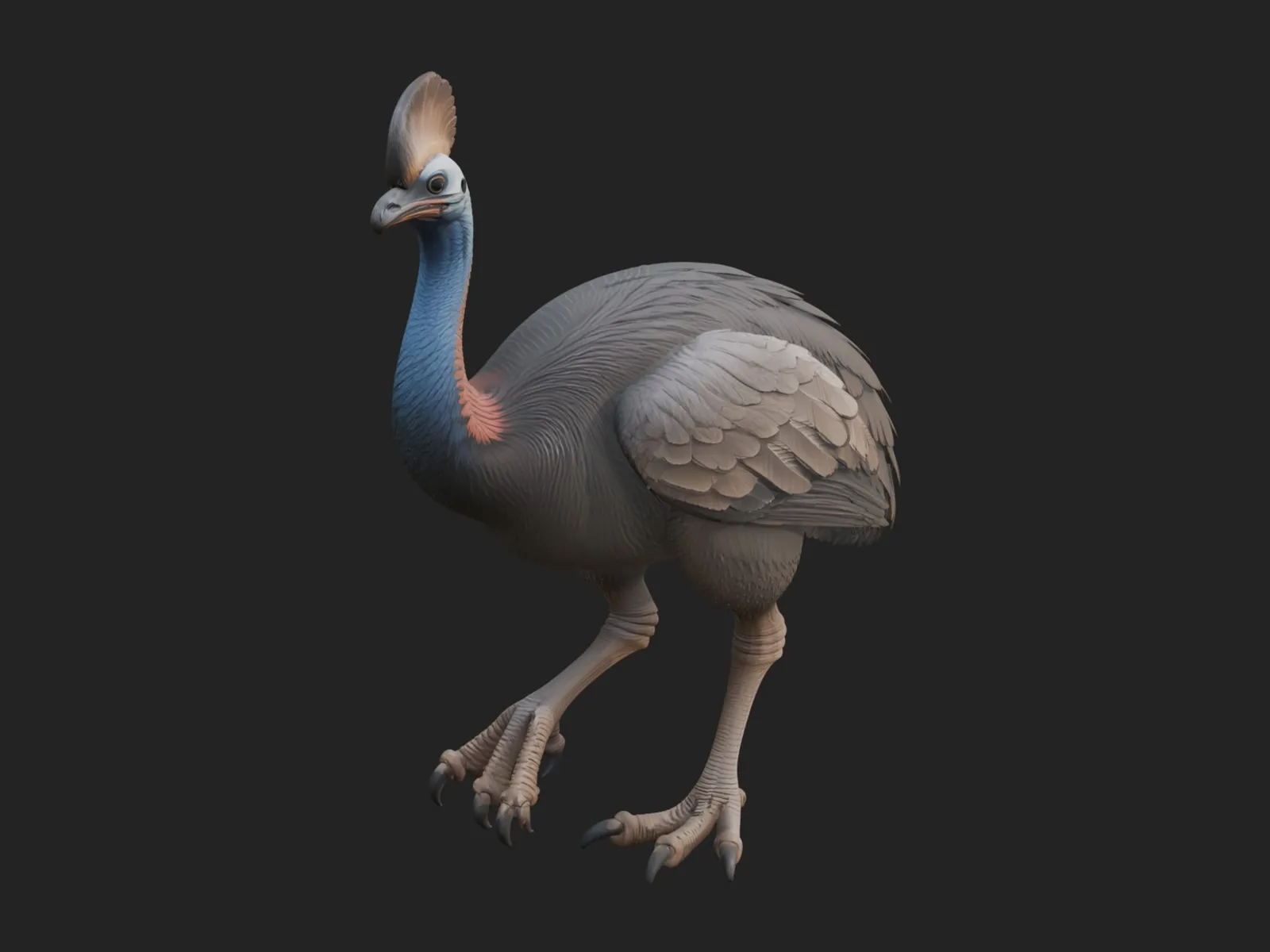Cassowary Bird Statue Design 4 - 3D Print Model 3D Print Model .c4d .max .obj .3ds .fbx .stl .blend 